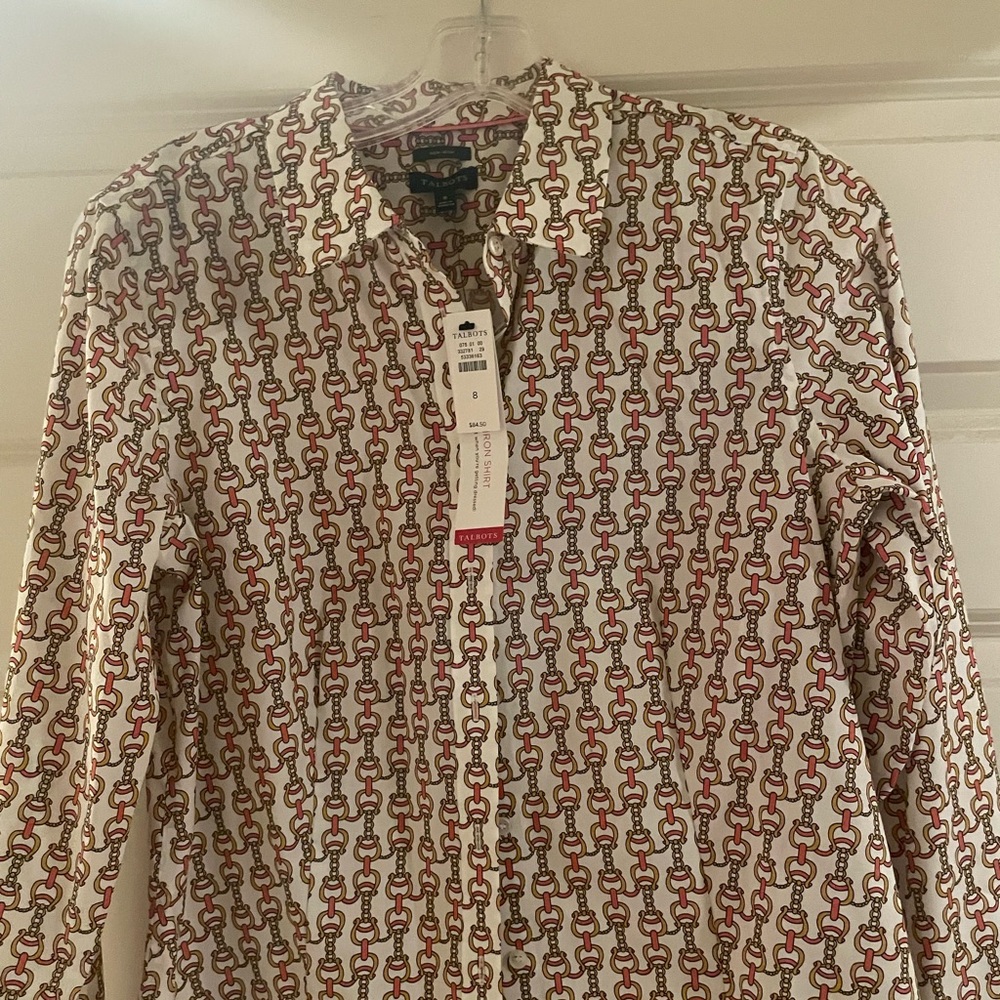 Beand New w/ tags ~ Button Down Equestrian themed shirt. From Talbots